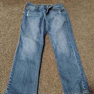 Vera Wang Blue Denim Jeans with Gold Stitching